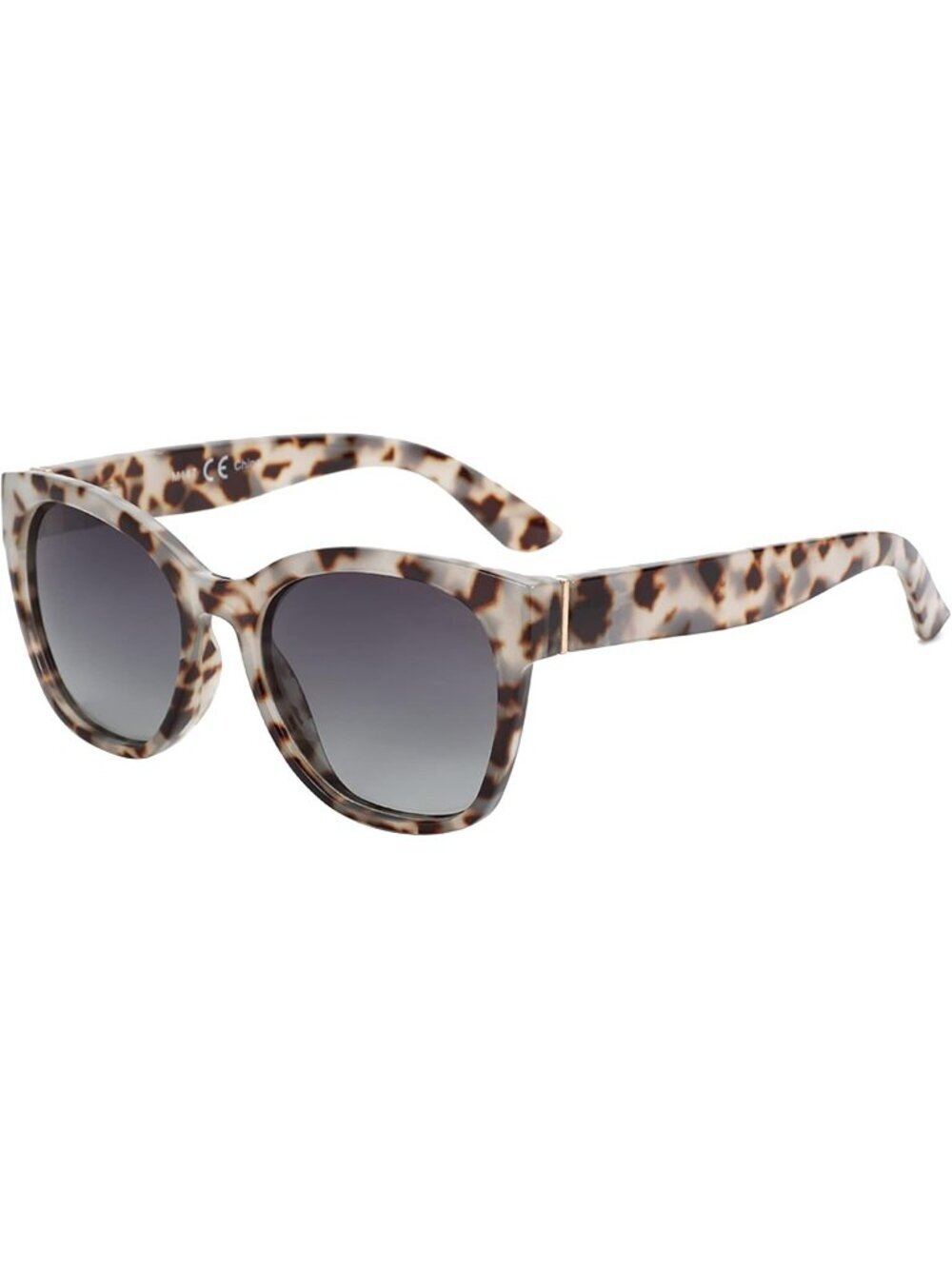 Women's Grey Oversized Cateye Polarized Sunglasses UV400 Protection Retro